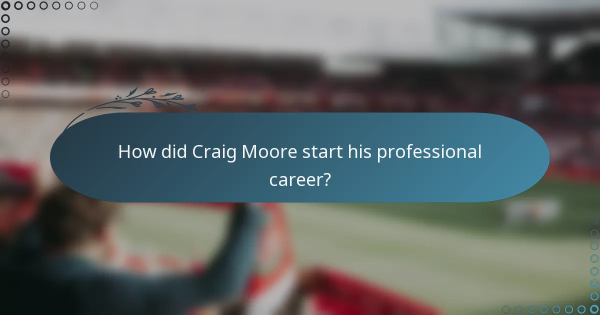 How did Craig Moore start his professional career?