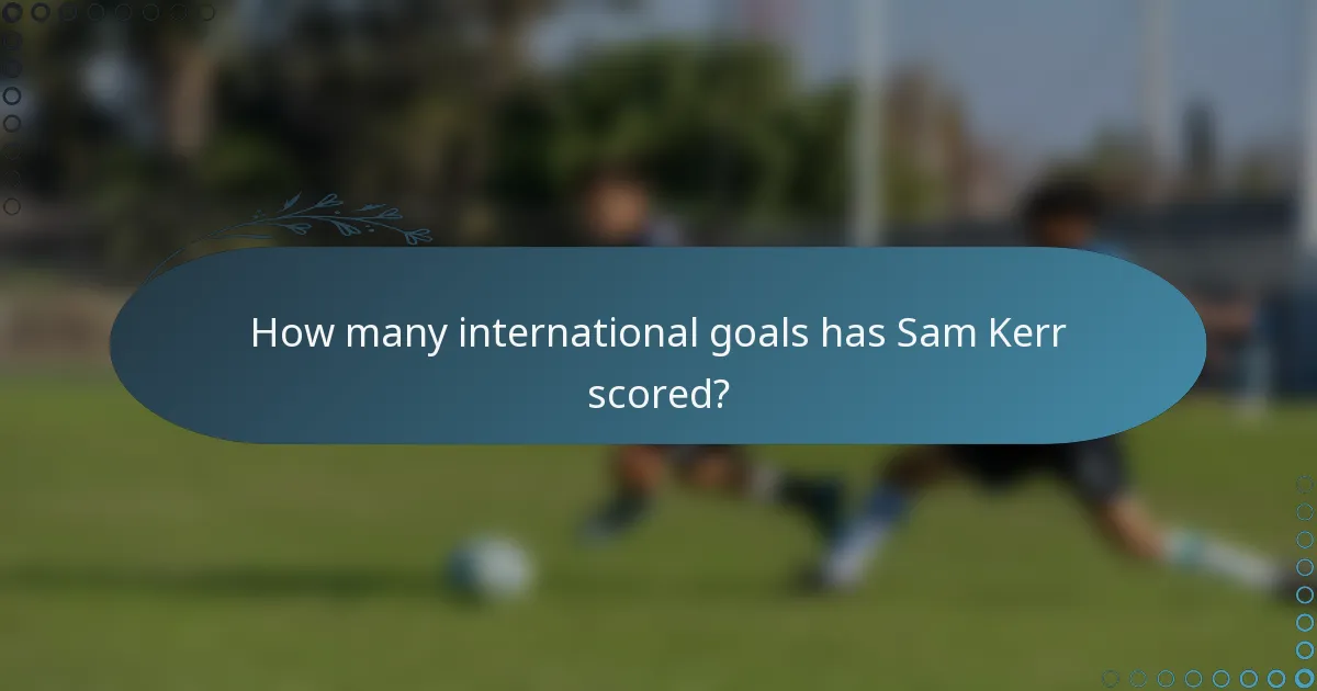 How many international goals has Sam Kerr scored?