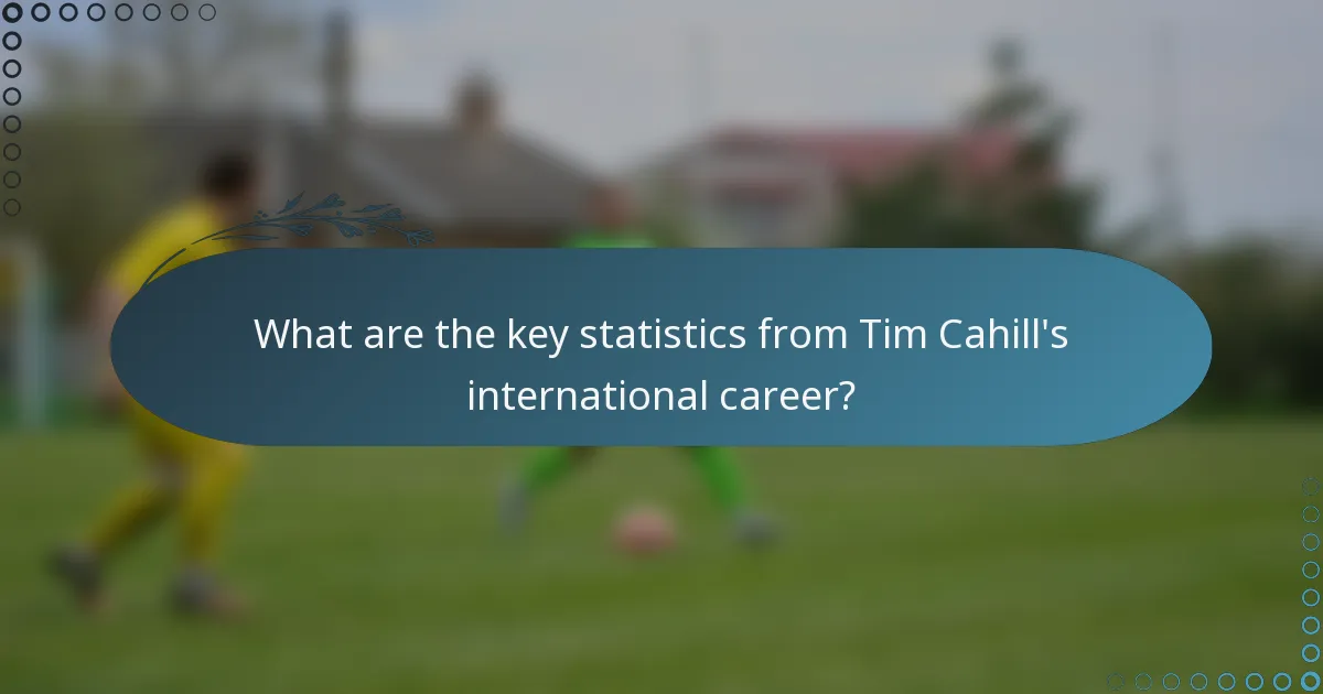 What are the key statistics from Tim Cahill's international career?