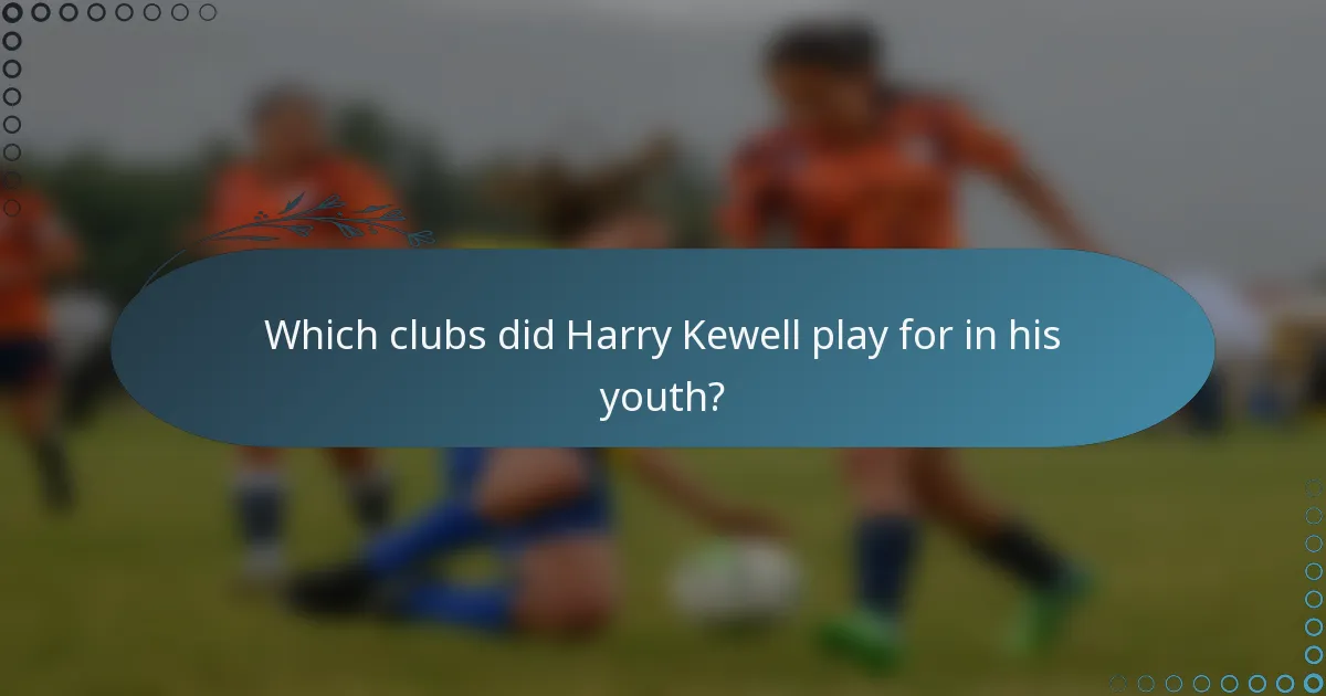 Which clubs did Harry Kewell play for in his youth?